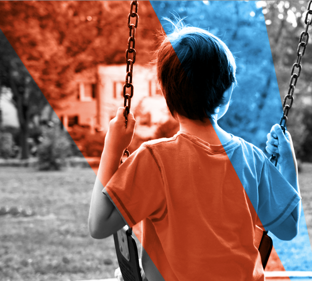 Children on swing set